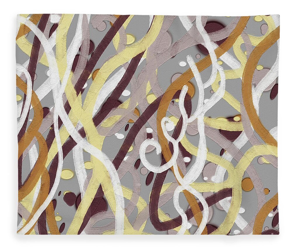 Abstract Fleece Blanket featuring the digital art Festive Melancholia by Bentley Davis