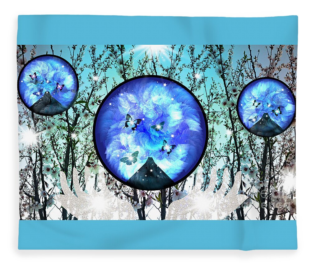 Magic Fleece Blanket featuring the mixed media Find The Magic In Life by Diamante Lavendar