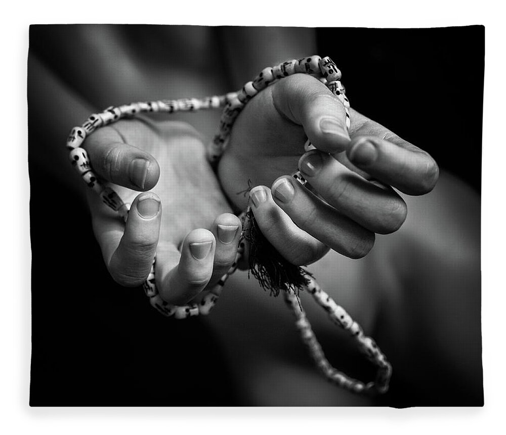 Nude Fleece Blanket featuring the photograph Fingers and Loops by Lindsay Garrett