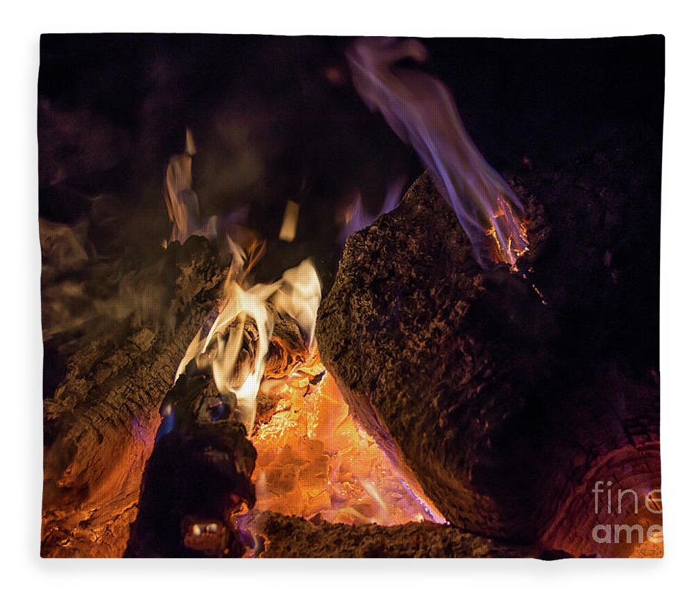 Fire Fleece Blanket featuring the photograph Fire and flames 1 by Adriana Mueller