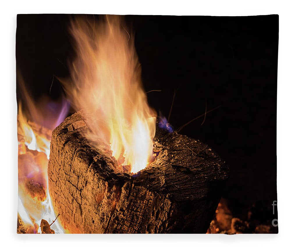 Fire Fleece Blanket featuring the photograph Fire and flames 11 by Adriana Mueller