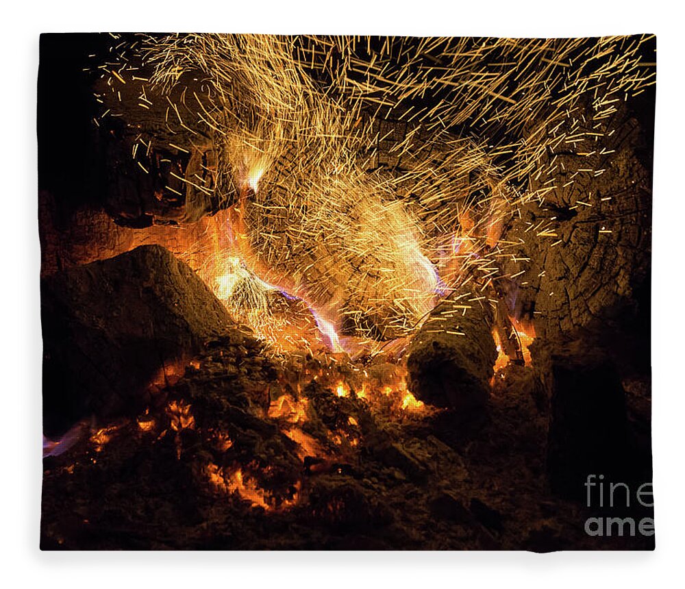 Fire Fleece Blanket featuring the photograph Fire and flames 2 by Adriana Mueller