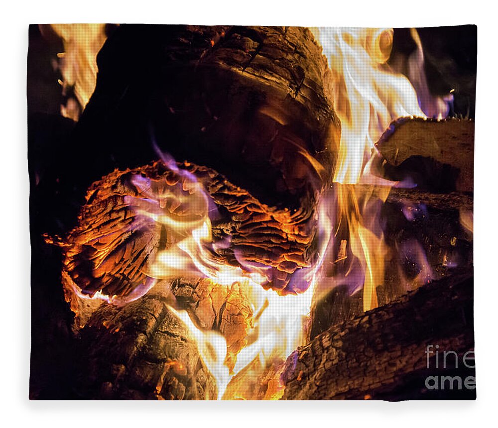 Fire Fleece Blanket featuring the photograph Fire and flames 6 by Adriana Mueller