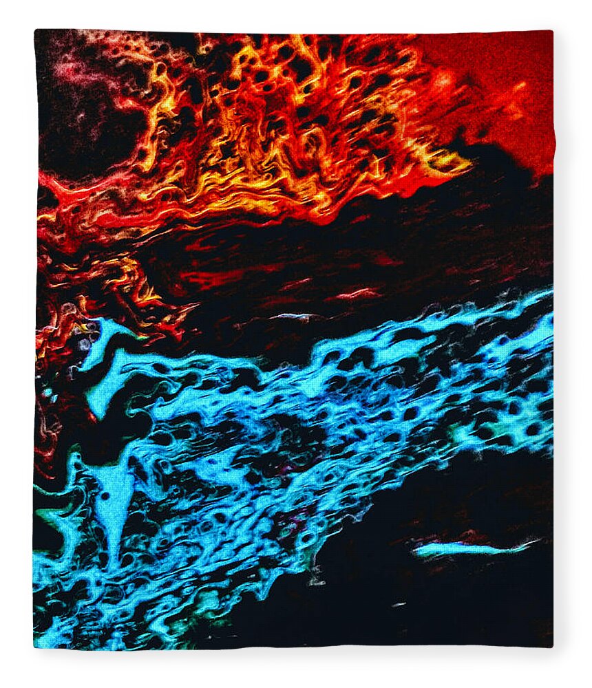 Fire Fleece Blanket featuring the painting Fire And Ice by Anna Adams