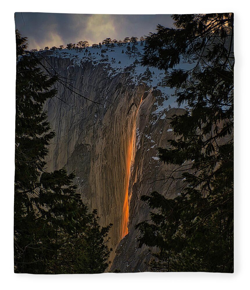 Landscape Fleece Blanket featuring the photograph Fire Fall Between by Romeo Victor