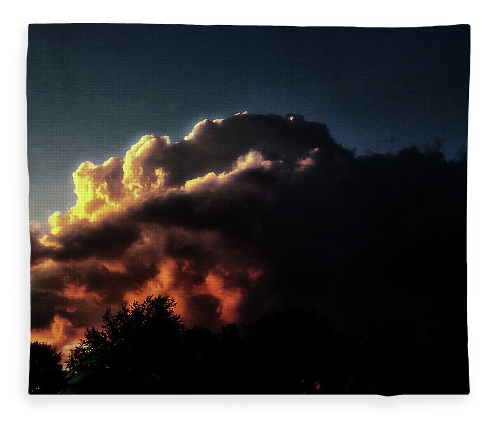 Sunset Fleece Blanket featuring the photograph Fire in the Sky by Christopher Reed