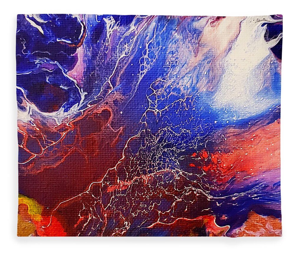 Fires Fleece Blanket featuring the painting Fires by Christine Bolden