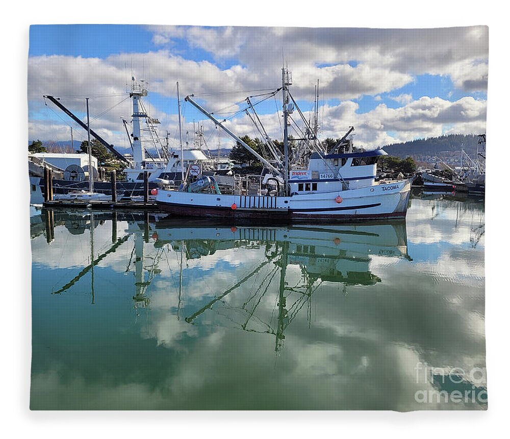 Fishing Vessel Tacoma By Norma Appleton Fleece Blanket featuring the photograph Fishing Vessel Tacoma by Norma Appleton