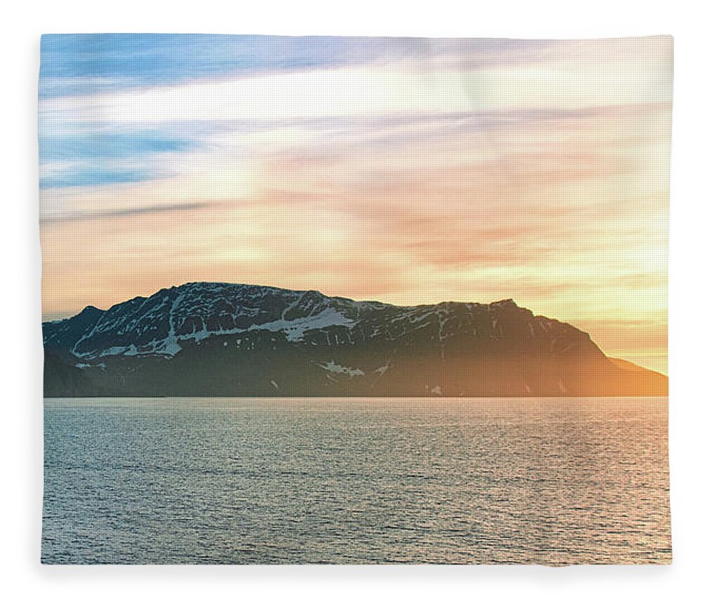 Norway Fleece Blanket featuring the photograph Fjord Sunset in Norway by Matthew DeGrushe