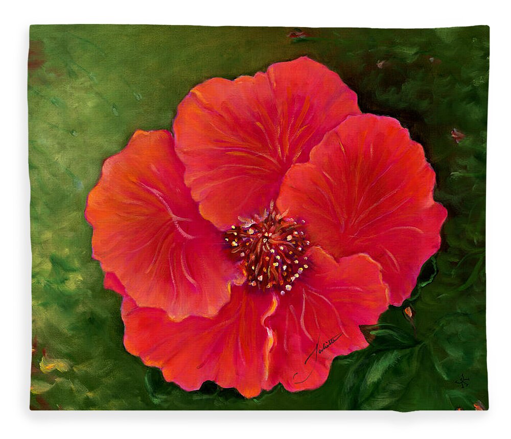 Flowers Fleece Blanket featuring the painting Flamenco Dancer by Juliette Becker