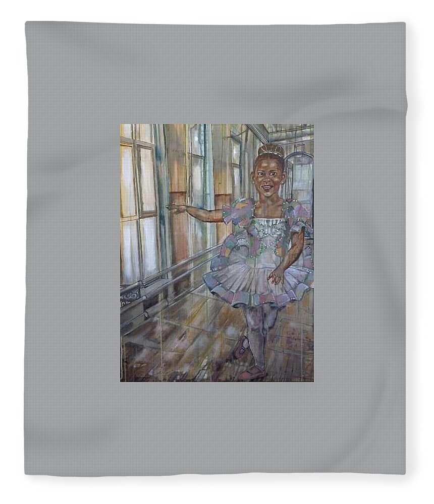 Fleece Blanket featuring the painting Flats by Try Cheatham