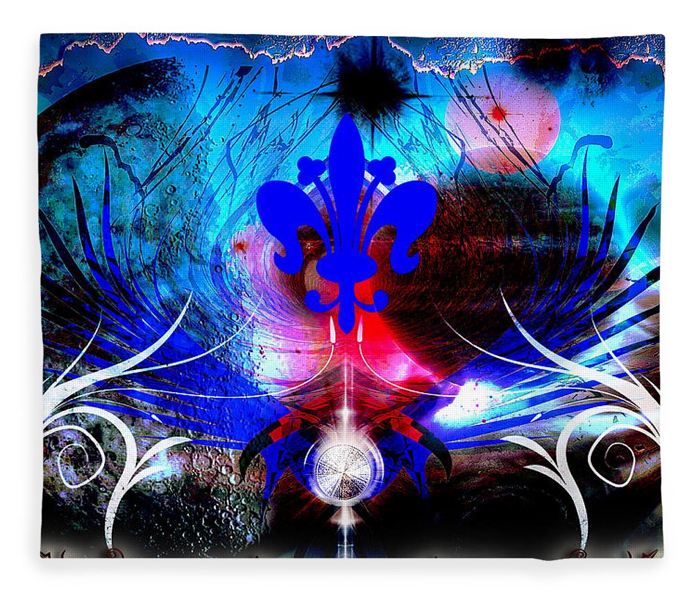 Fleur De Lis Fleece Blanket featuring the digital art Fleur De Lis by Michael Damiani