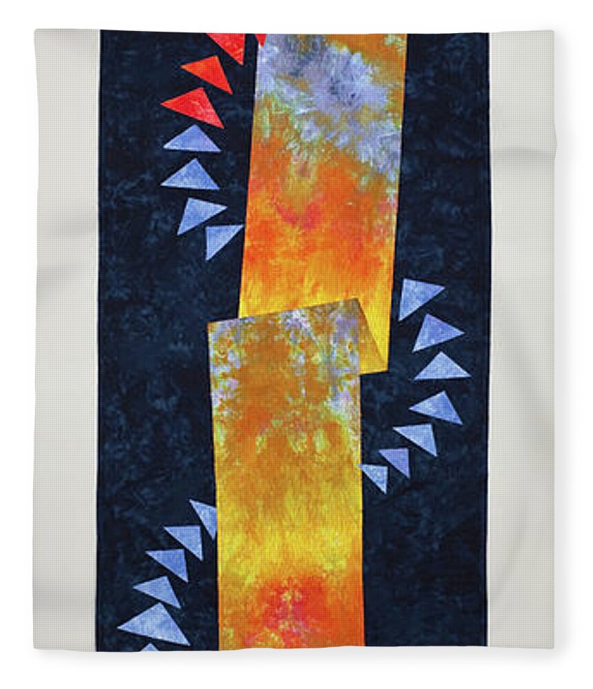 Flight Fleece Blanket featuring the mixed media Flight at Sunset by Vivian Aumond