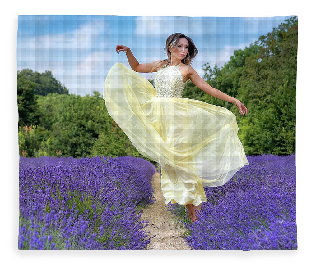 Lavender Fleece Blanket featuring the photograph Floating on the lavender by Andrew Lalchan