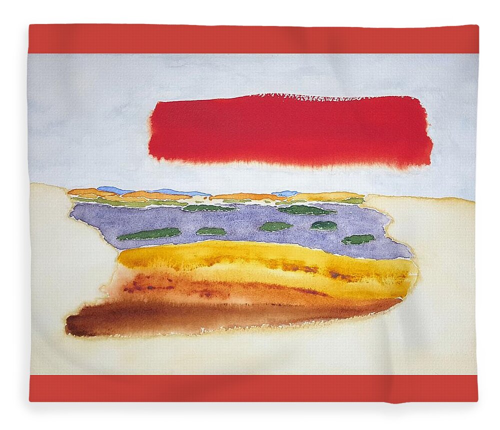 Watercolor Fleece Blanket featuring the painting Floating World by John Klobucher