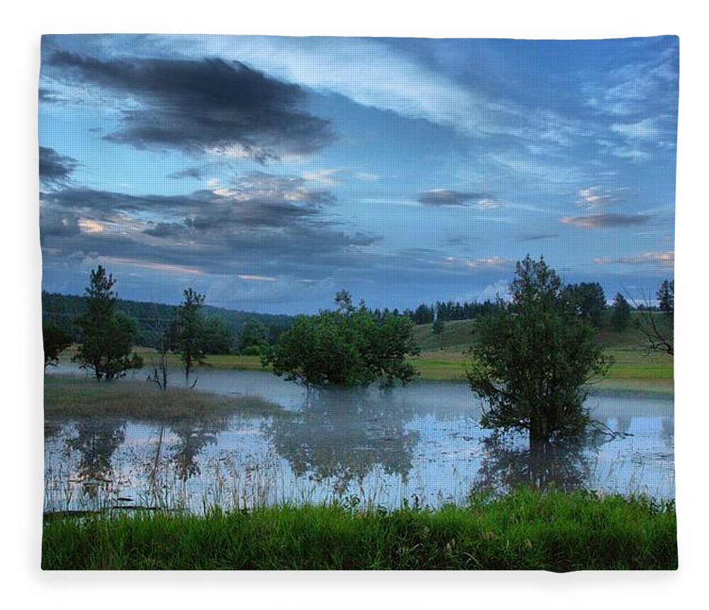 Water Fleece Blanket featuring the photograph Floodwaters by Donald J Gray