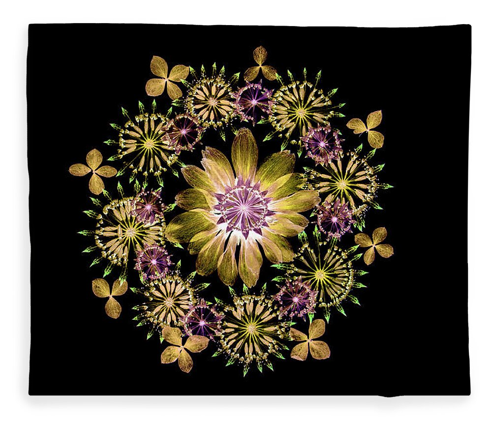 Floral Crochet Fleece Blanket For Sale By Jacky Parker