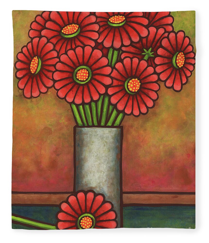 Vase Of Flowers Fleece Blanket featuring the painting Floravased 22 by Amy E Fraser