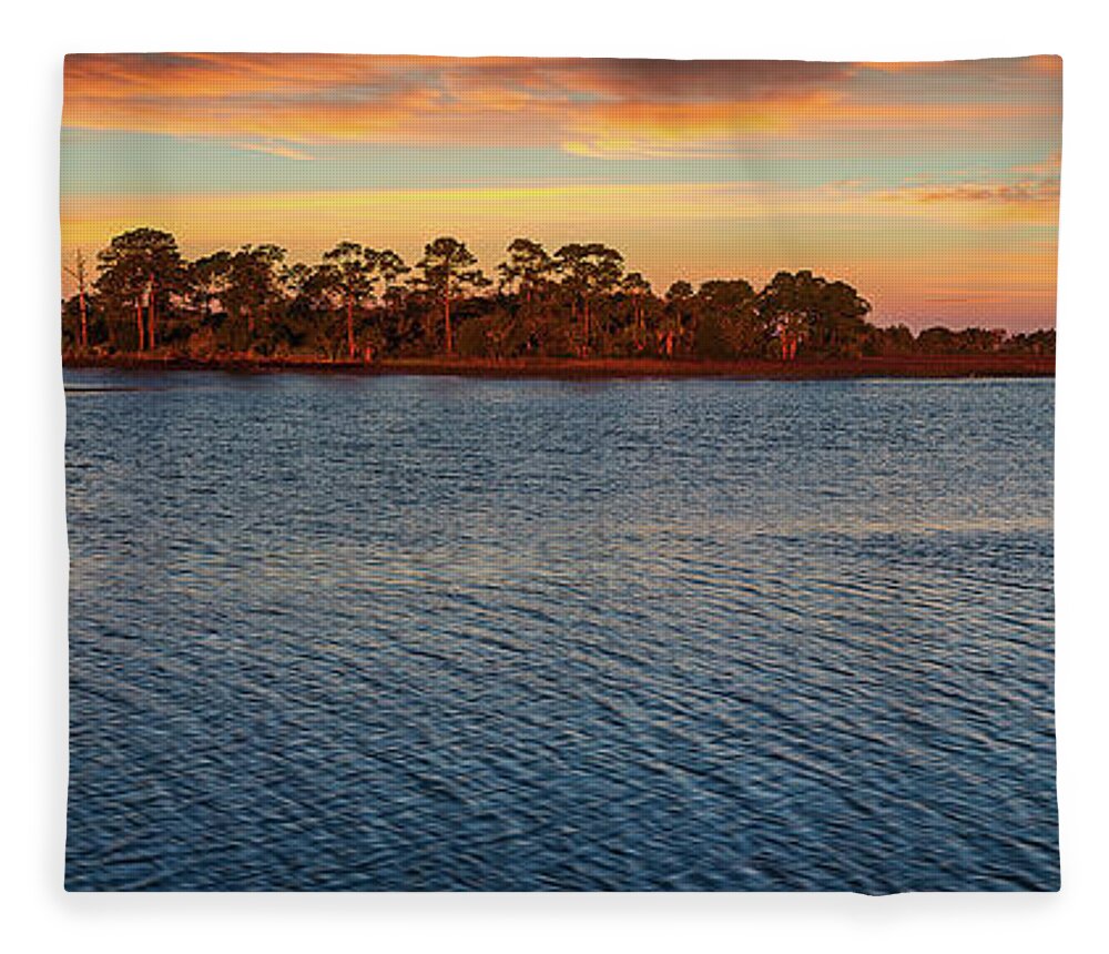 Sky Fleece Blanket featuring the photograph Florida Coastal Sunrise by Jon Glaser
