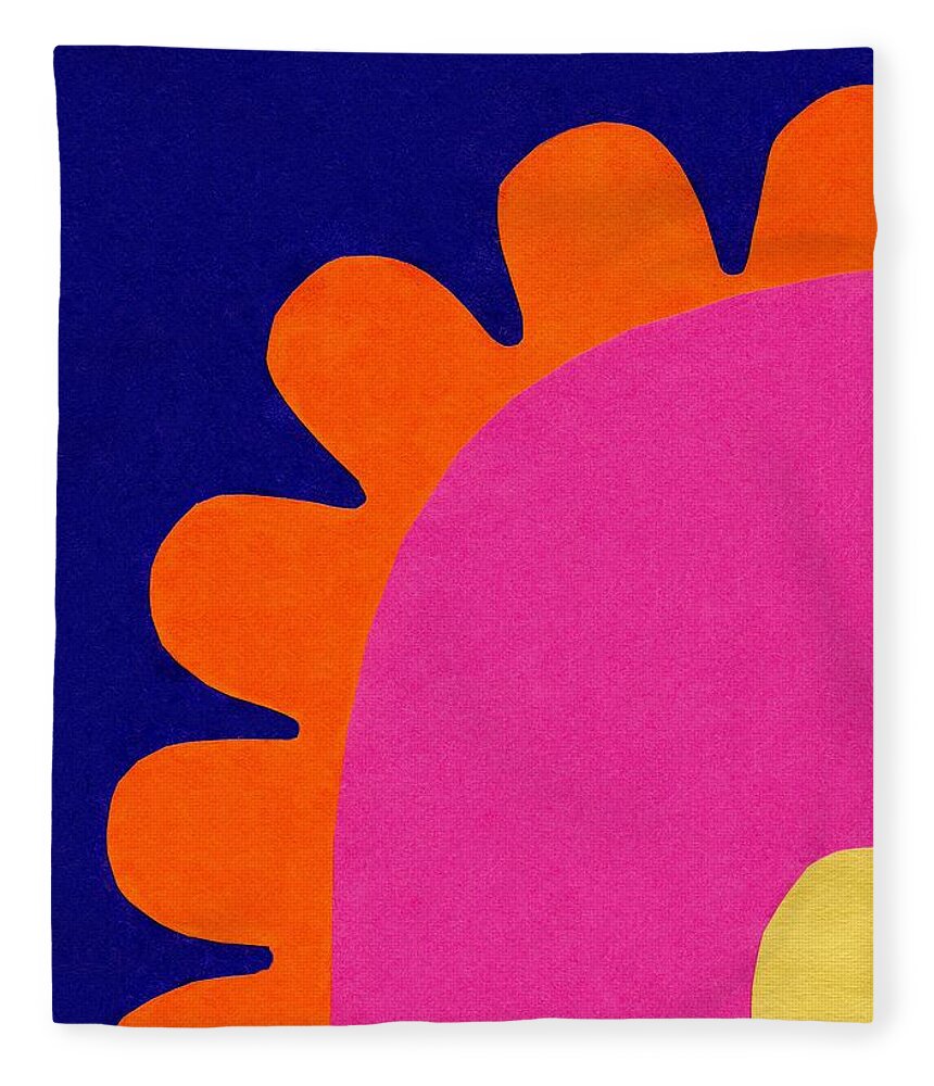 Purple Fleece Blanket featuring the mixed media Flower detail 1 by Francine Rondeau
