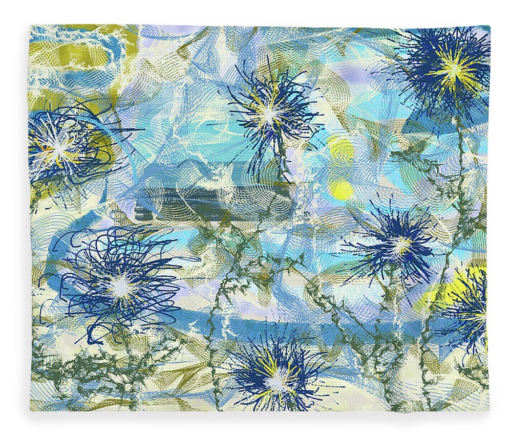 Digital Fleece Blanket featuring the painting Flower Garden #8 by Christina Wedberg