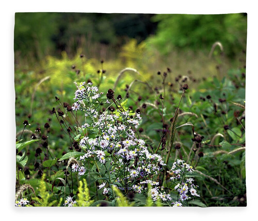 Flowers Fleece Blanket featuring the photograph Flowers at the End of Summer by Christopher Reed