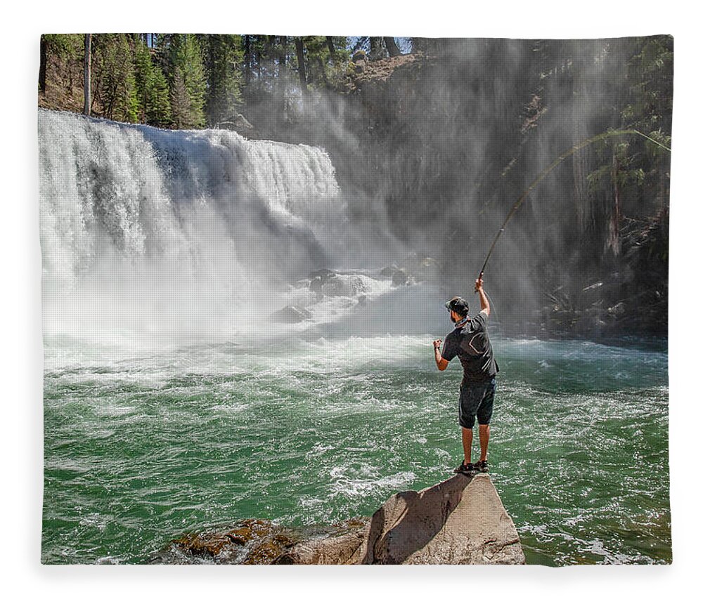 Fly Fishing Fleece Blanket featuring the photograph Fly Fishing by Gary Geddes