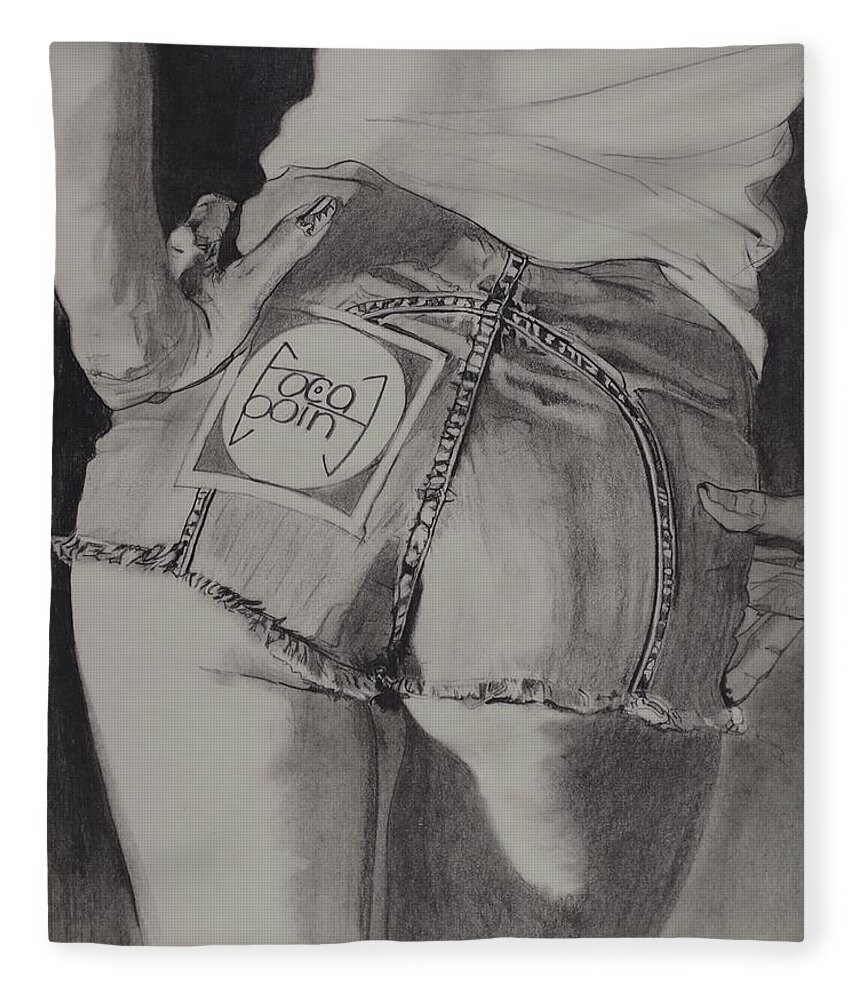 Charcoal Pencil On Paper Fleece Blanket featuring the drawing Back In The Seventies by Sean Connolly