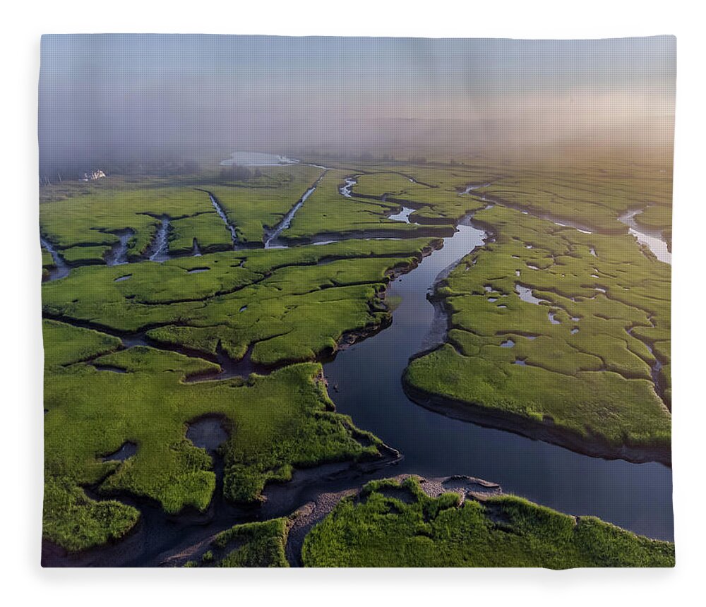 Drone Fleece Blanket featuring the photograph Fogy Way by William Bretton
