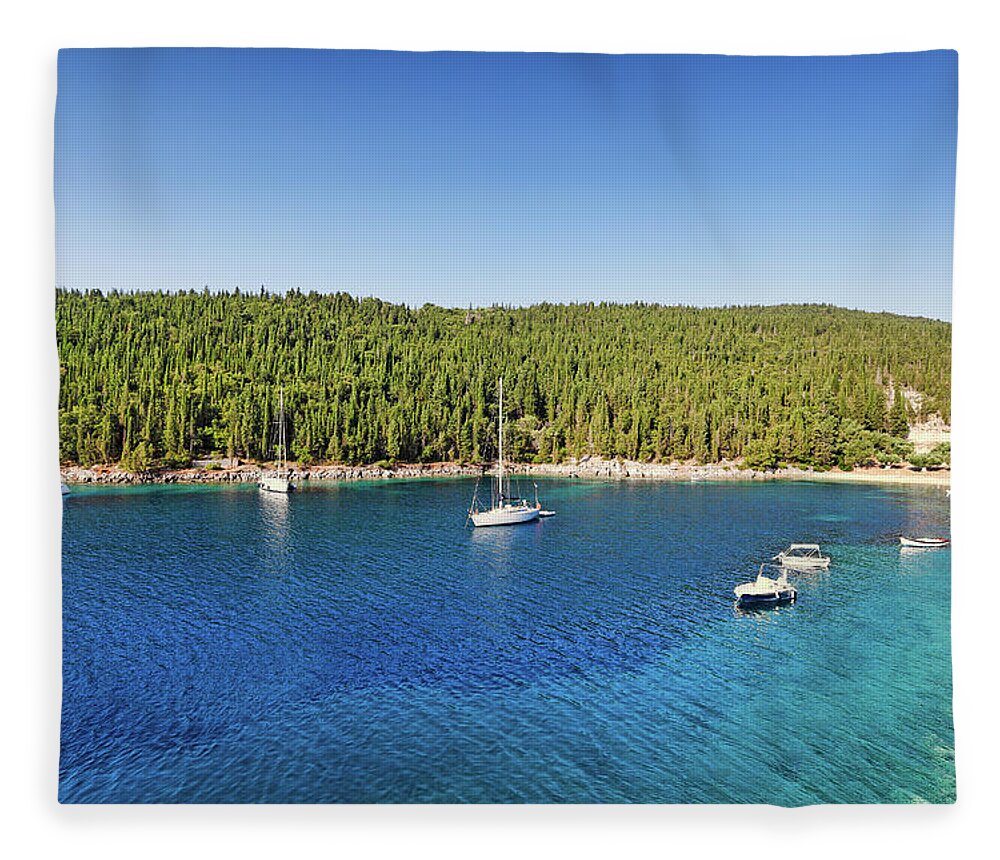 Foki Fleece Blanket featuring the photograph Foki in Kefalonia island, Greece by Constantinos Iliopoulos