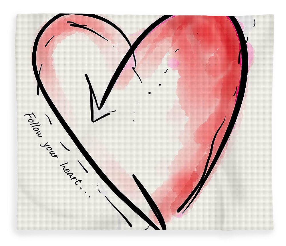 Heart Fleece Blanket featuring the digital art Follow Your Heart - 2021 by Jason Nicholas