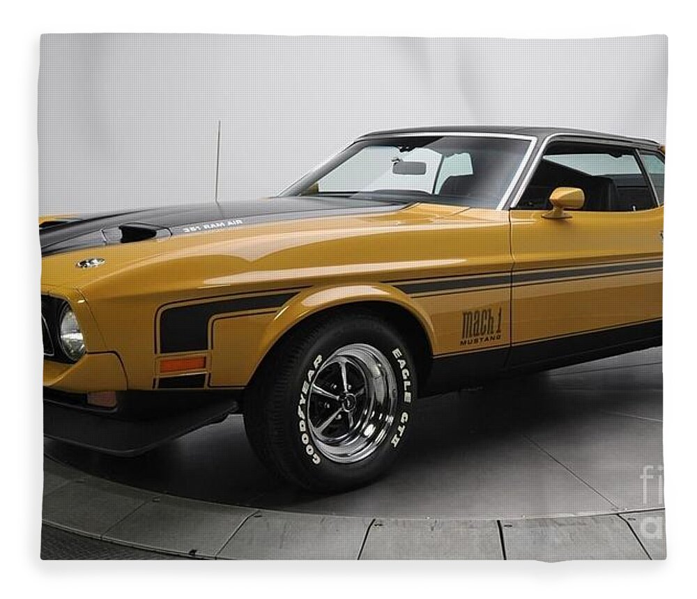 Ford Fleece Blanket featuring the photograph Ford Mustang Mach 1 by Action