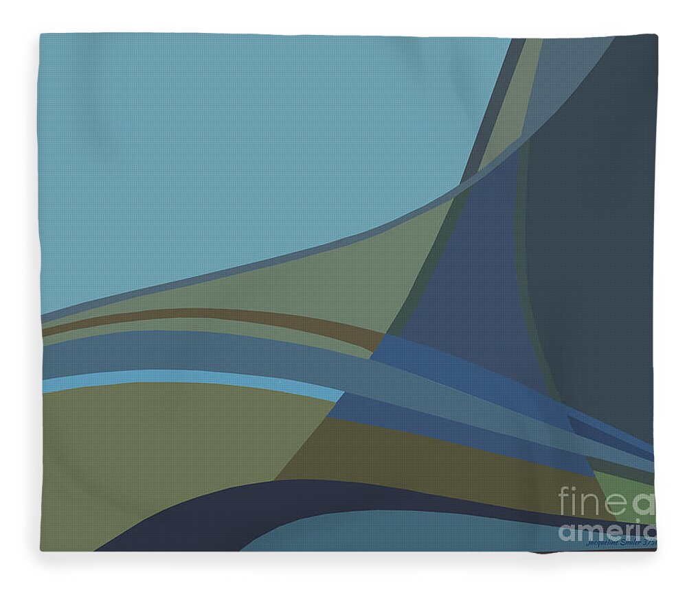 Abstract Fleece Blanket featuring the painting Forest View by Jacqueline Shuler