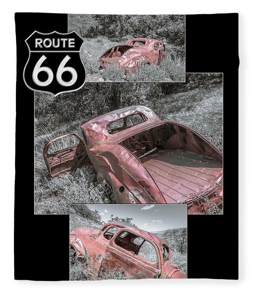 Forgotten Fleece Blanket featuring the photograph Forgotten Coupe collage by Darrell Foster