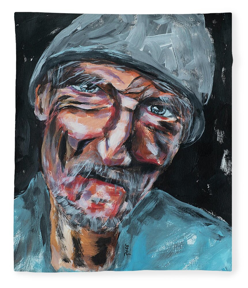 Homeless Fleece Blanket featuring the painting Forgotten by Mark Ross