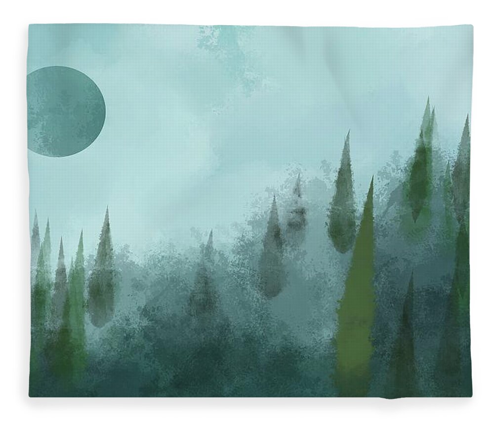 Forrest Fleece Blanket featuring the painting Forrest by Patricia Piotrak