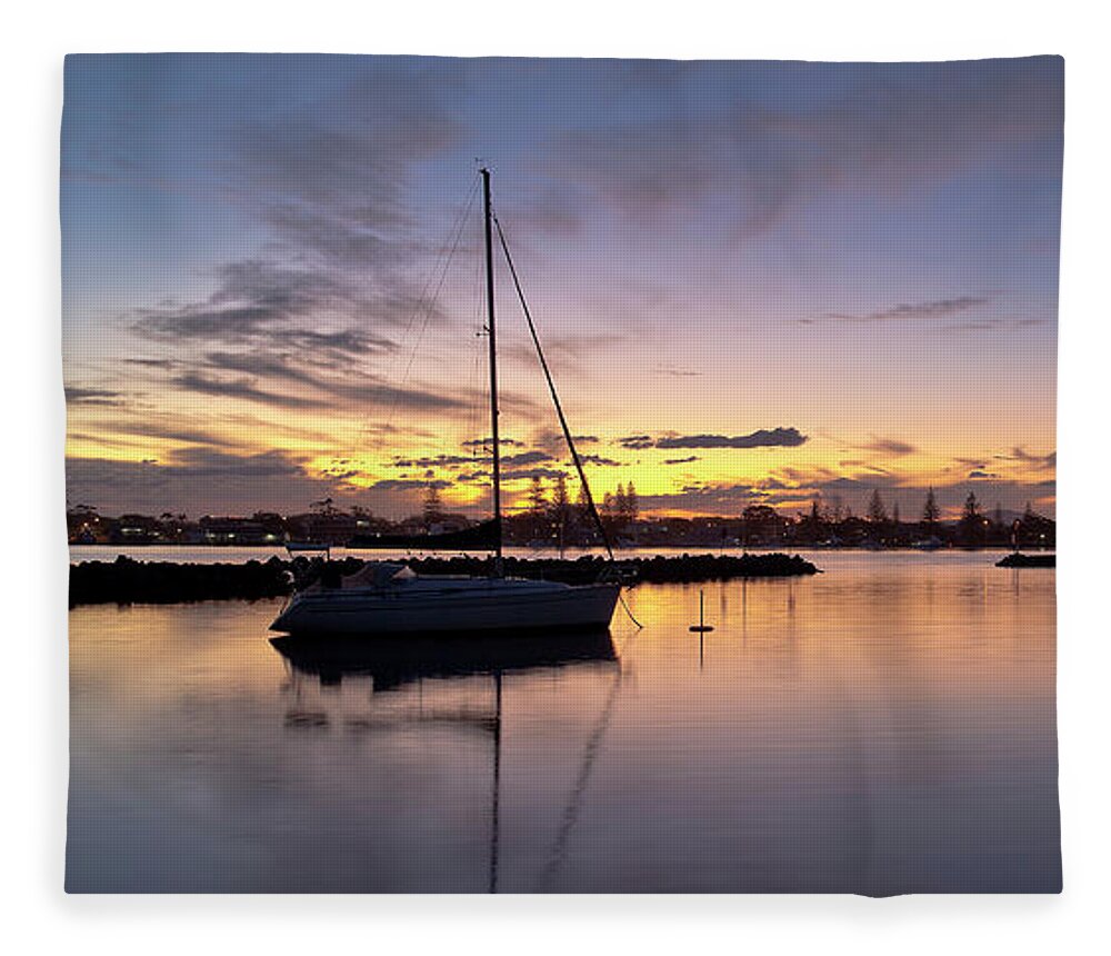 Forster Sunset Photo Prints Fleece Blanket featuring the digital art Forster Sunset 7013 by Kevin Chippindall