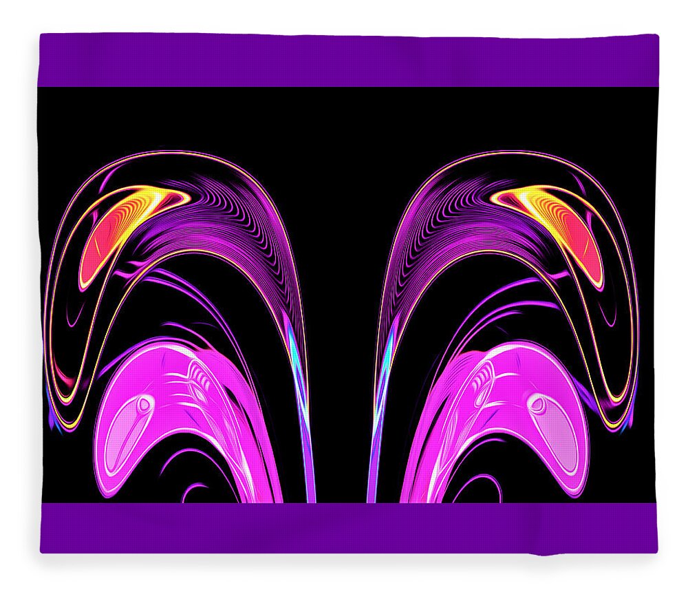 Abstract Fleece Blanket featuring the digital art Fountain of Life - Abstract by Ronald Mills
