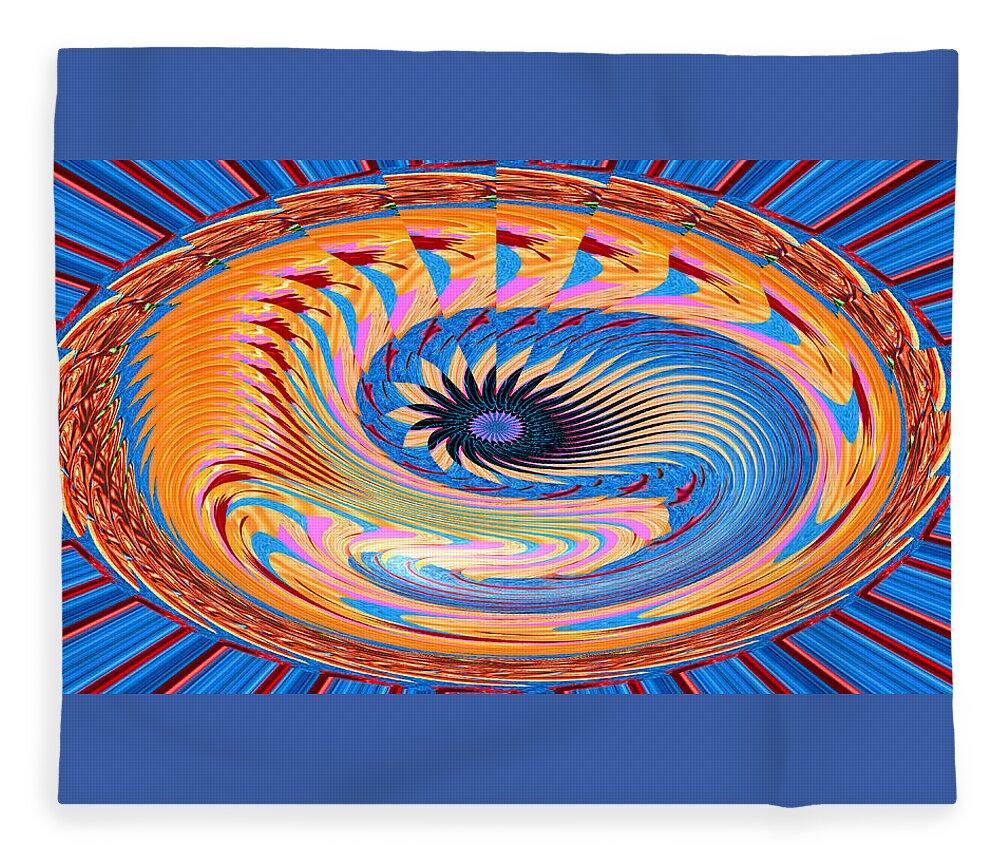 Abstract Art Fleece Blanket featuring the digital art Fractured Fractal Abstract by Ronald Mills