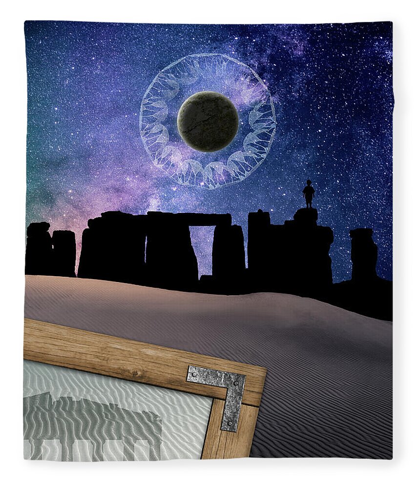 Surreal Fleece Blanket featuring the digital art Frame And Pillars by Phil Perkins