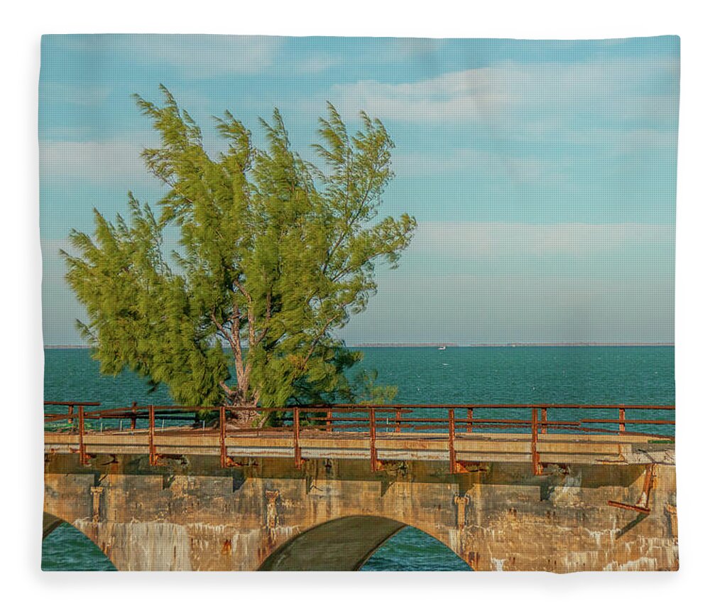 7 Mile Bridge Fleece Blanket featuring the photograph Fred Of Seven Mile Bridge by Kristia Adams