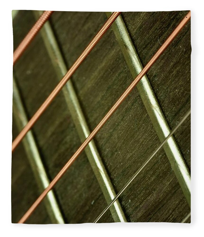 Guitar Frets Fleece Blanket featuring the photograph Frets by Neil R Finlay