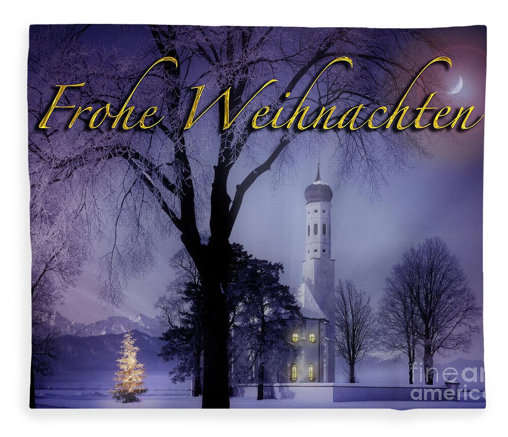 Nag003291a Fleece Blanket featuring the photograph Frohe Weihnachten by Edmund Nagele FRPS