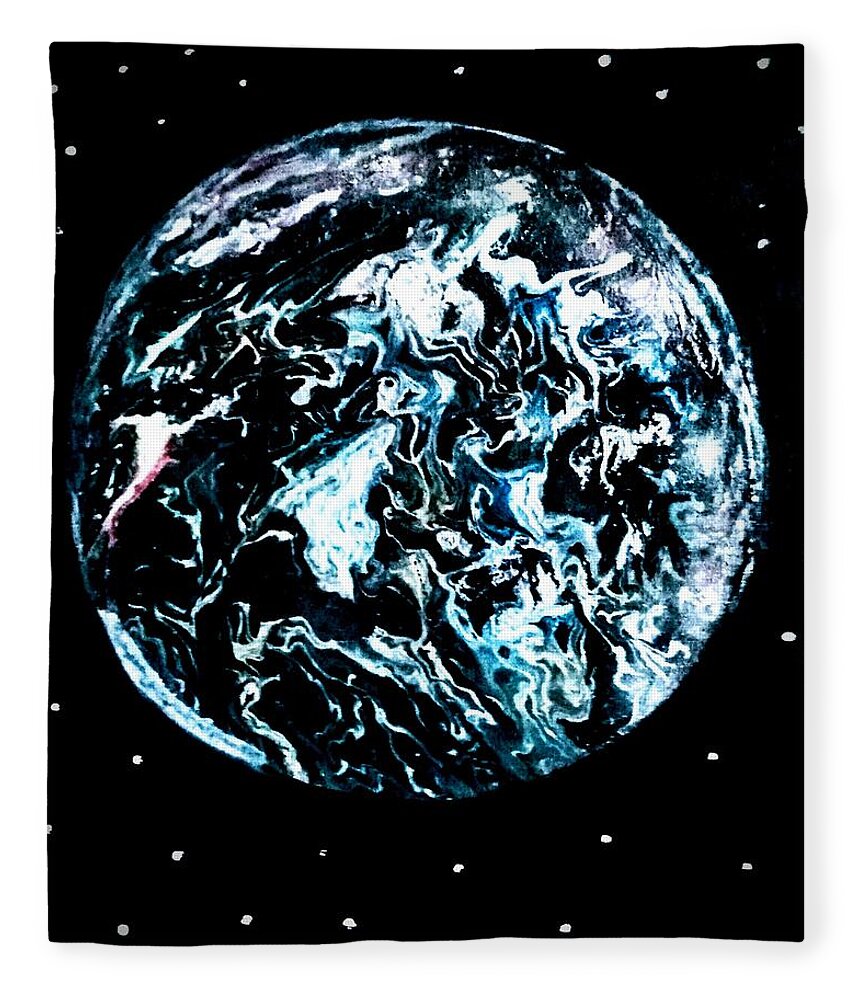 Frozen Fleece Blanket featuring the painting Frozen planet by Anna Adams