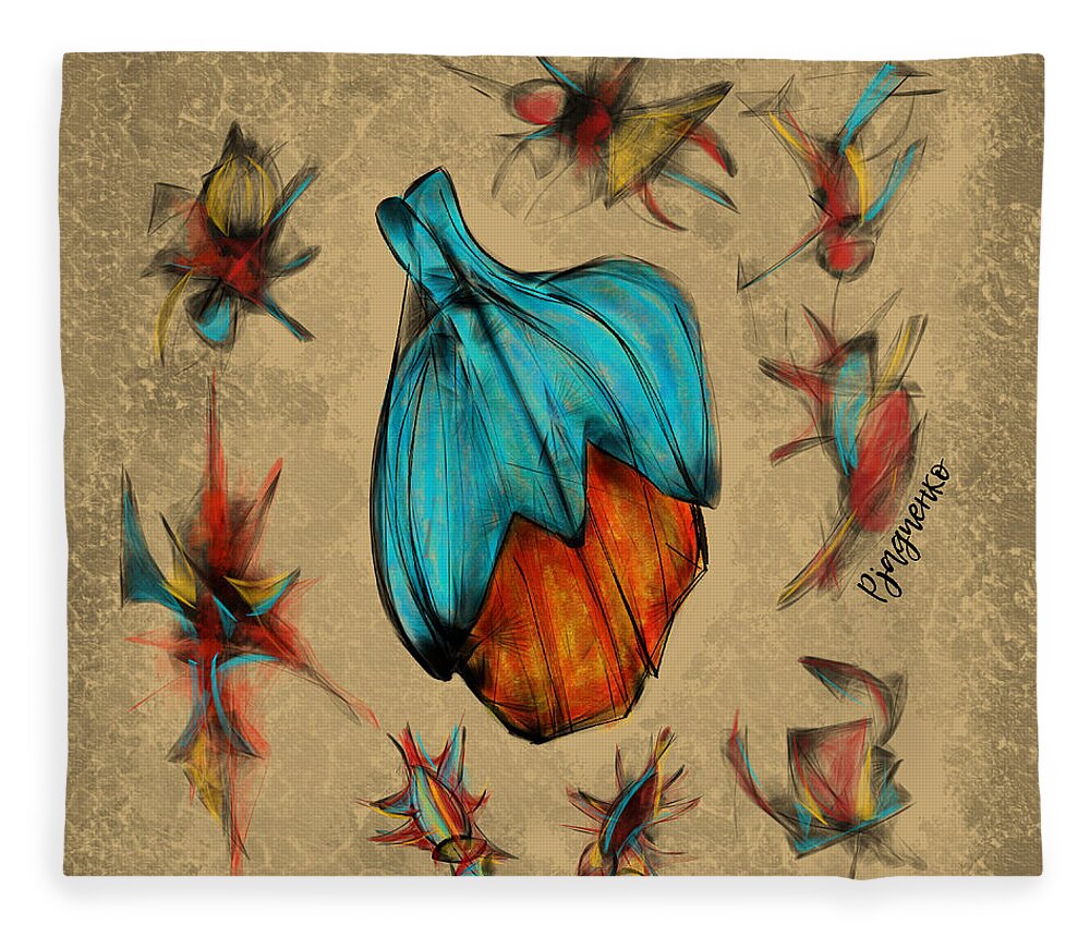 Fruit Fleece Blanket featuring the digital art Fruit #12 by Ljev Rjadcenko