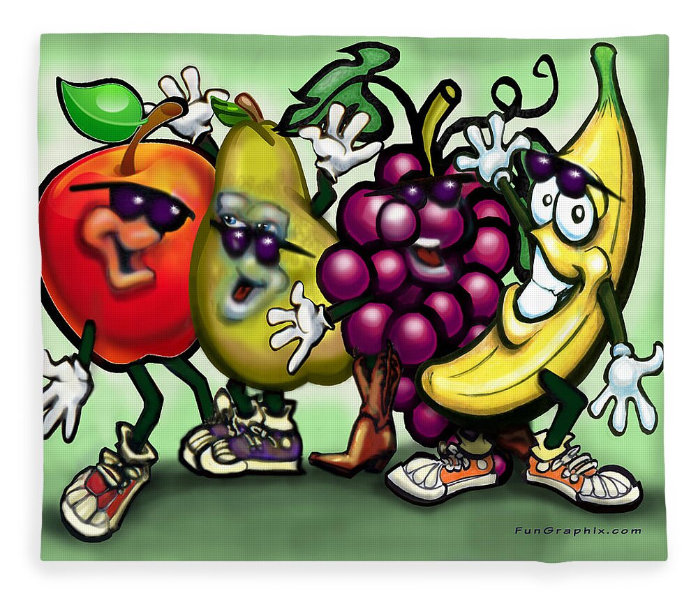 Fruit Fleece Blanket featuring the painting Fruits by Kevin Middleton