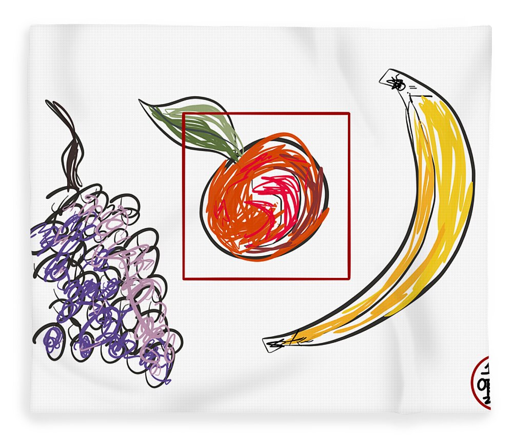  Fleece Blanket featuring the painting Fruits by Oriel Ceballos