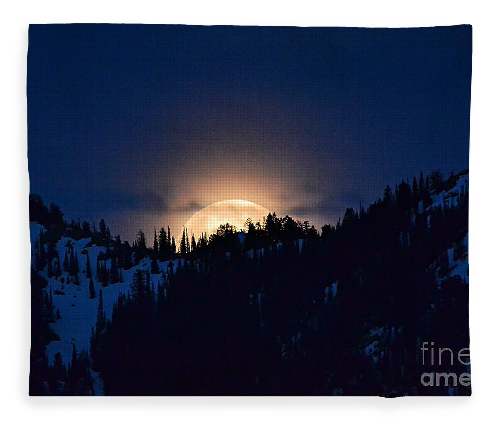 Full Moon Fleece Blanket featuring the photograph Full Flower Moon #4 by Dorrene BrownButterfield