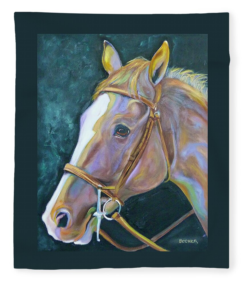 Horse Fleece Blanket featuring the painting Full of Light by Susan A Becker