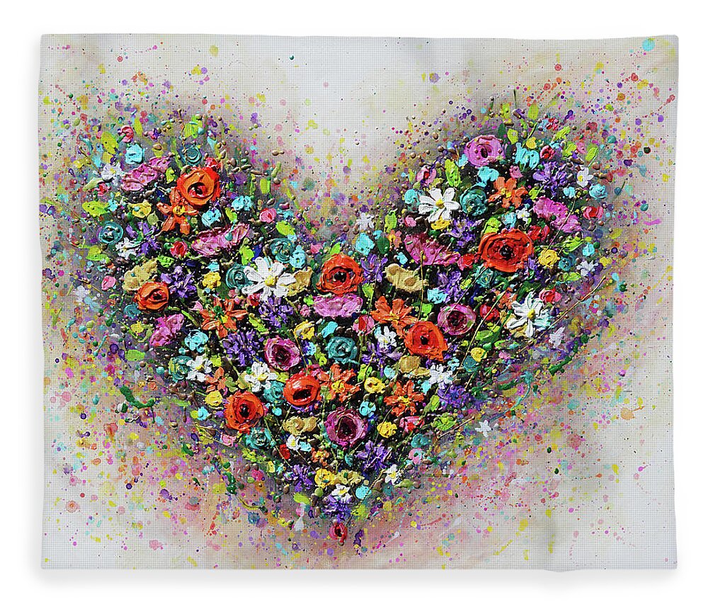 Heart Fleece Blanket featuring the painting Full of Love by Amanda Dagg